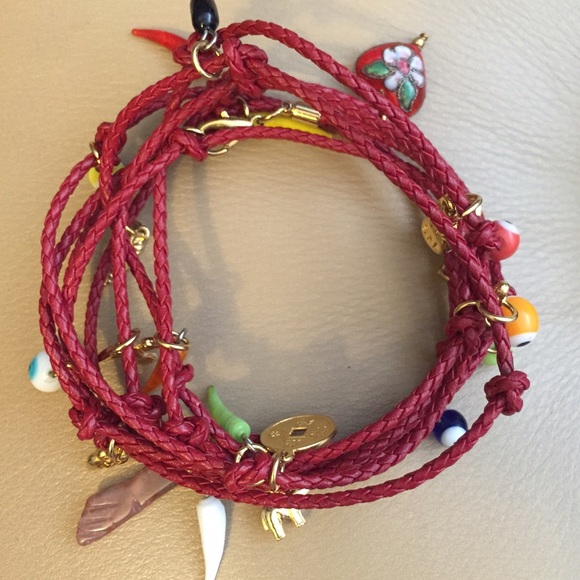 ⬇️⬇️Ettika Braided leather wrap bracelet w charms