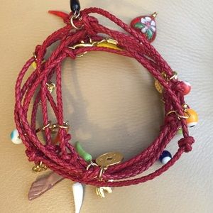 ⬇️⬇️Ettika Braided leather wrap bracelet w charms