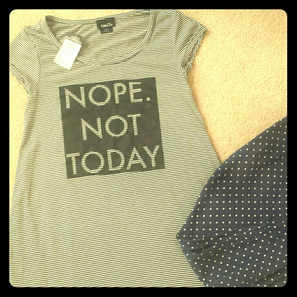 Flowy Black & White Striped Graphic T-shirt