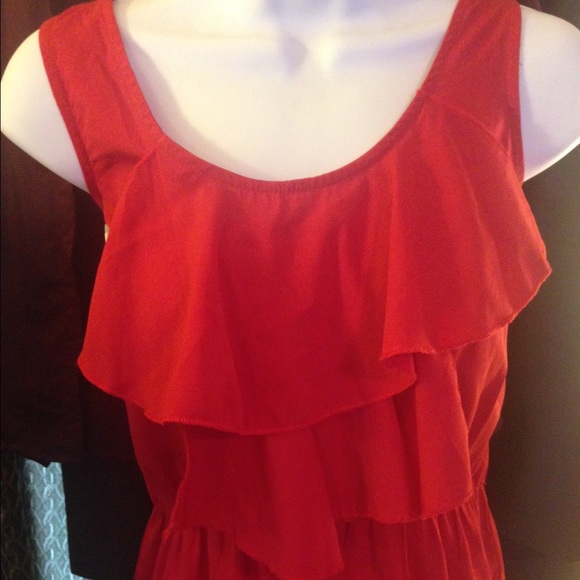 Red short casual dress, size small