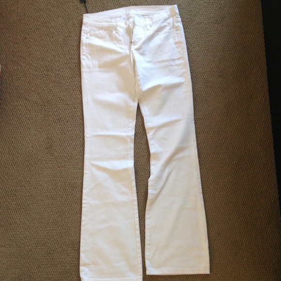 London Jean White Flare Denim Jeans Size 6