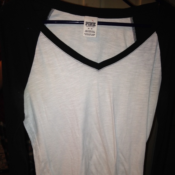 Long sleeve black and white Victoria secrets pink