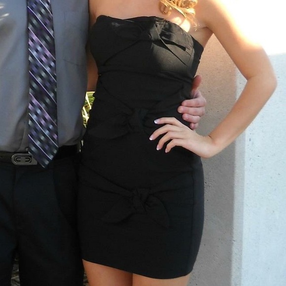 Black three bow dress