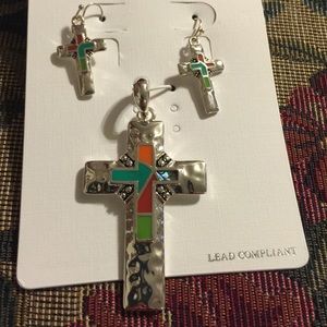 3 piece Set--- Cross Pendent and Earring