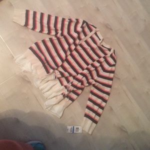 Coral and blue light weight cardigan