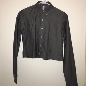 American Apparel Crop Button Up
