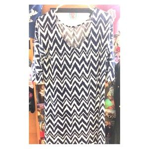 Lilly P. Eliza Navy Chevron Dress Small