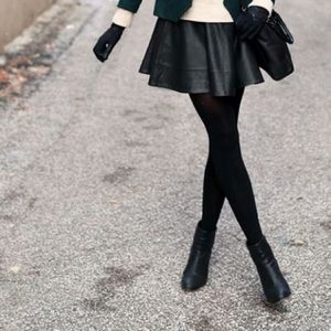 H&M Faux Leather Skater Skirt