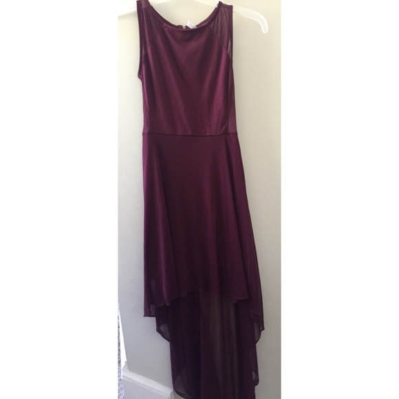 Plum High-Low Dress - Picture 1 of 2