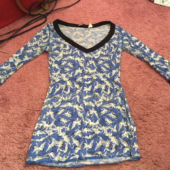 Pelican print quarter sleeve tee