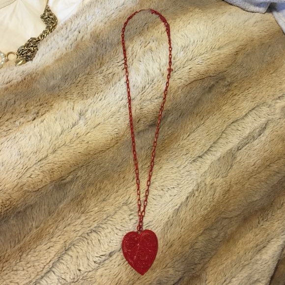 Red long heart chain