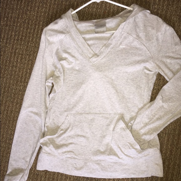 Gray Nike casual V neck hoodie