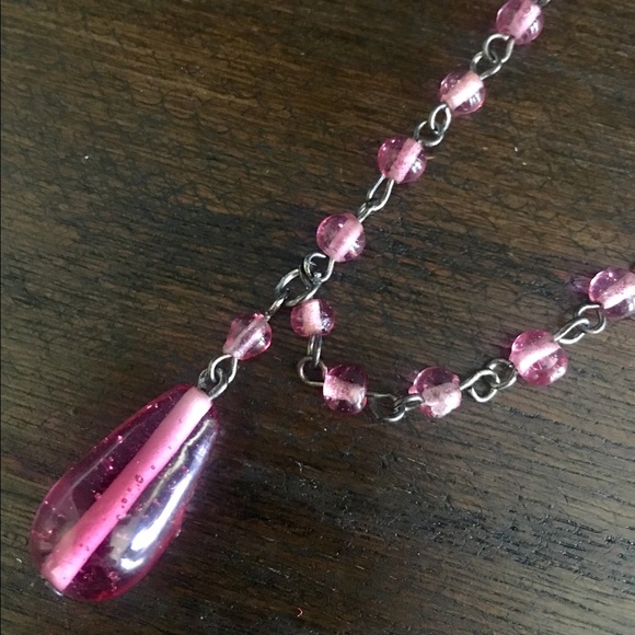 Hand blown purple pendant necklace - Picture 2 of 3