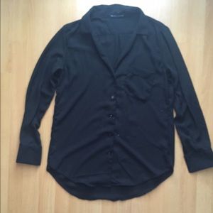 Brandy Melville black tunic button down NWOT
