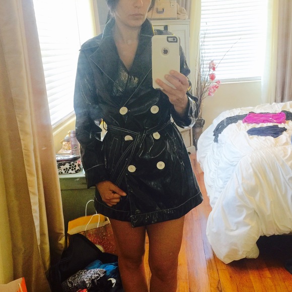 Vintage wet look raincoat