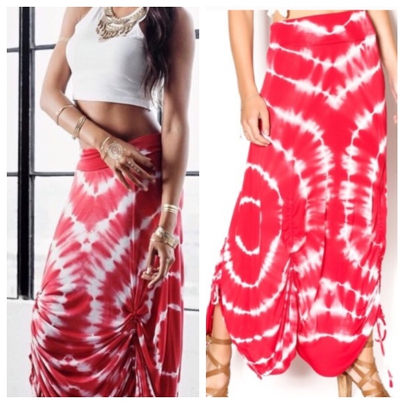 String black tie dye maxi skirt RESTOCKED - Picture 3 of 3