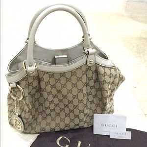 GUCCI Sukey Original GG Canvas Tote
