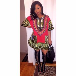 Red dashiki top