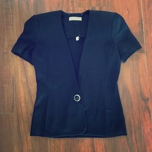St. John V-neck Short Sleeve Jacket (Black)