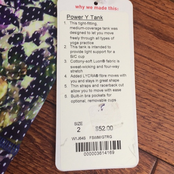 lululemon athletica Tops - Lululemon power y tank NWT lululemon athletica Tops - Lululemon power y tank NWT