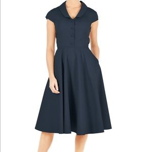 *NWT* eShakti Retro Style Navy Dress
