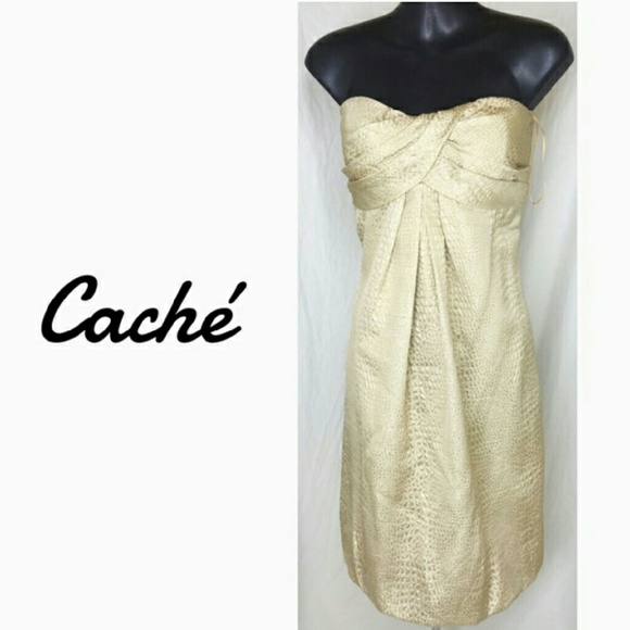 Cache gold mini dress size 10