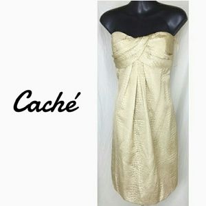 Cache gold mini dress size 10