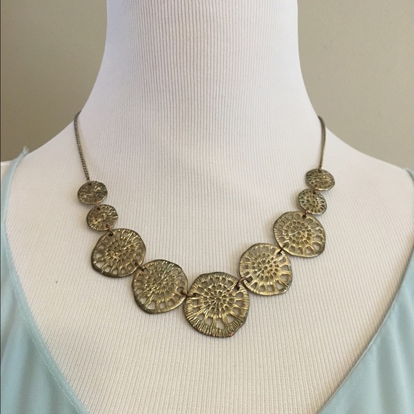 Antiqued Gold coin necklace
