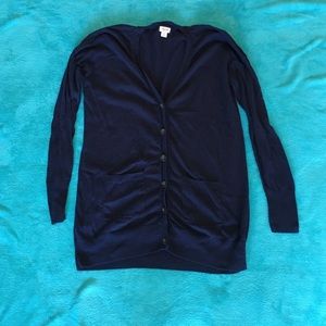 Navy button down cardigan with pockets