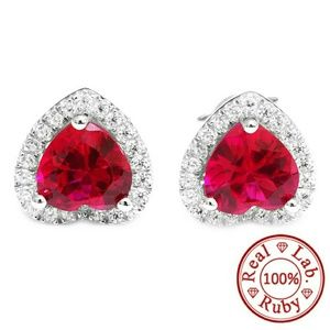 GORGEOUS RED RUBY 4CT EARINGS. 925 sterling 18kgp