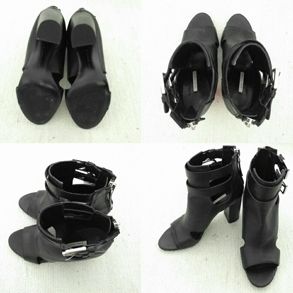⛔SOLD⛔ Black Leather Zara Cut-Out Booties - Picture 4 of 4