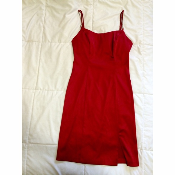 Formal red silky dress