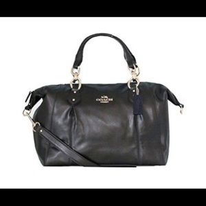 Coach Colette Black Leather Satchel Purse