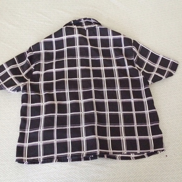 Checked cropped shirt - Picture 2 of 4