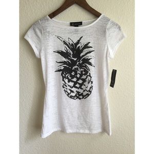 NWT rhinestone pineapple burnout tee