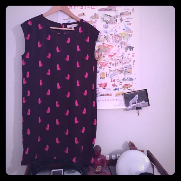 Cute Ann Taylor loft cat printed tunic dress.