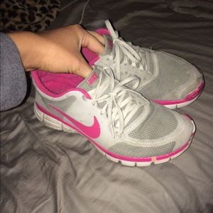 Pink & Grey Nike Running Shoes