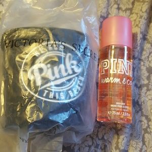 BNWOT pink Victoria Secret coozie  pink spray