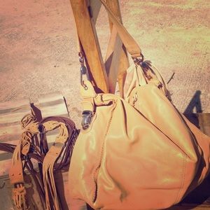 Gorgeous Camel Leather Boho Handbag