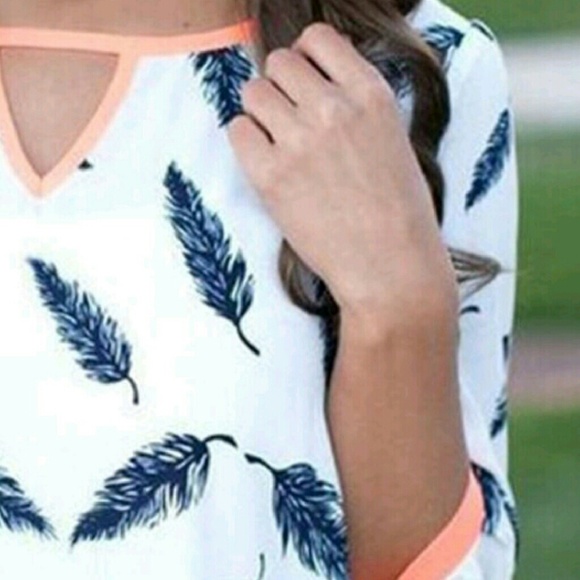 Feather Print Top - Picture 2 of 4