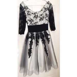 Lace & Tule Knee Length Dress