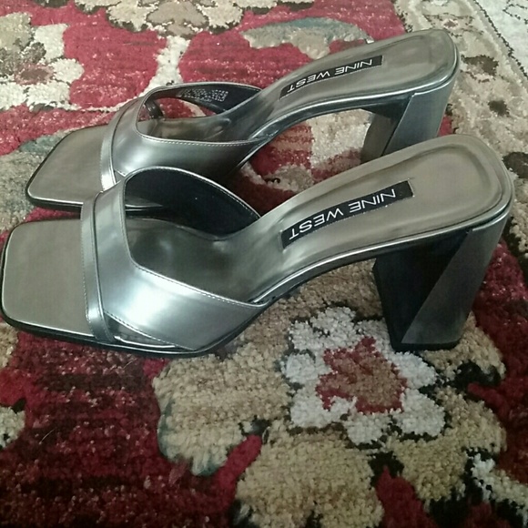 Metallic Pewter Sandals 8.5