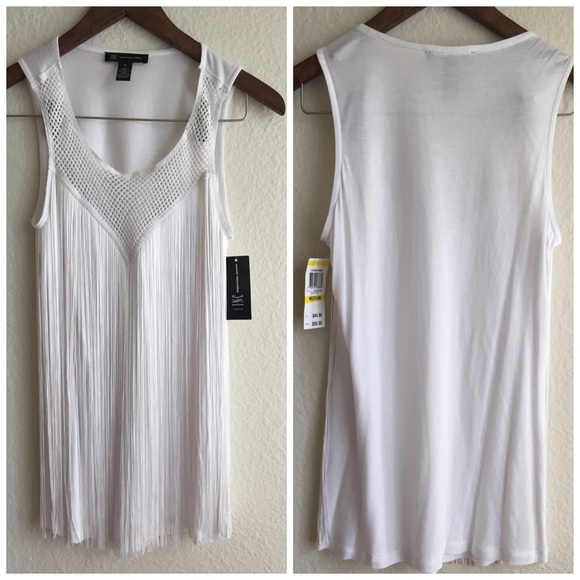 NWT White Sweetheart Fringe tank - Picture 2 of 3
