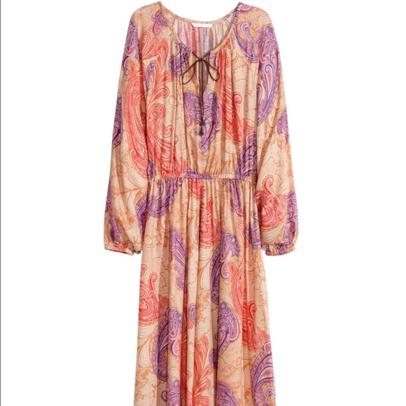 H&M Paisley-Patterned Dress -Beige
