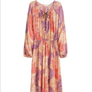 H&M Paisley-Patterned Dress -Beige