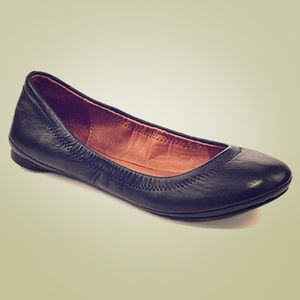 Lucky Brand Emmie Flats, Black leather size 6.5