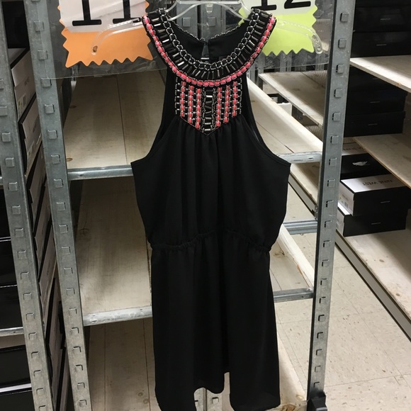 Bebe Strapless Beaded Midi Dress