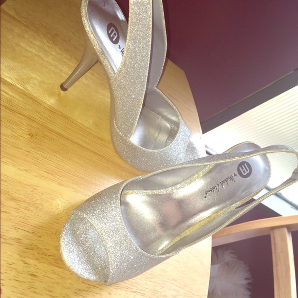 Silver sparkle heels