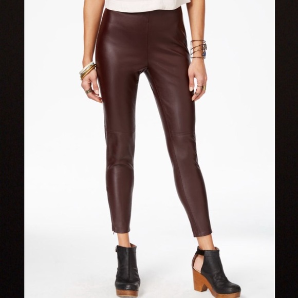 NWT! Free People Oxblood Vegan Leather Pant