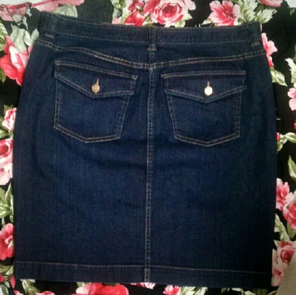 Chaps Slim Denim Button Front Skirt - image 2